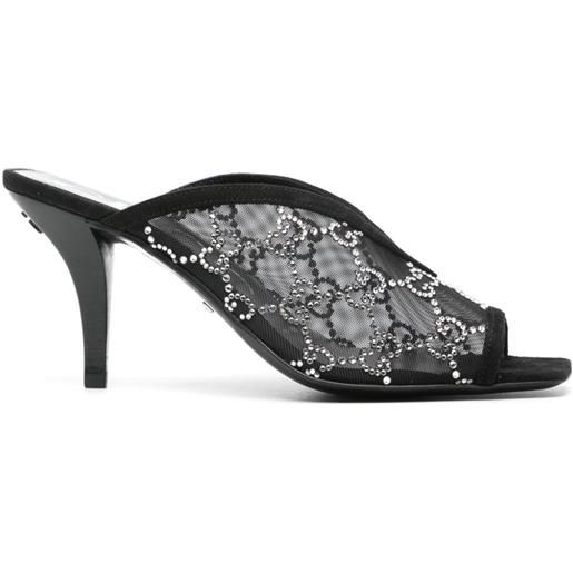 Gucci sandali gg con decorazione - nero
