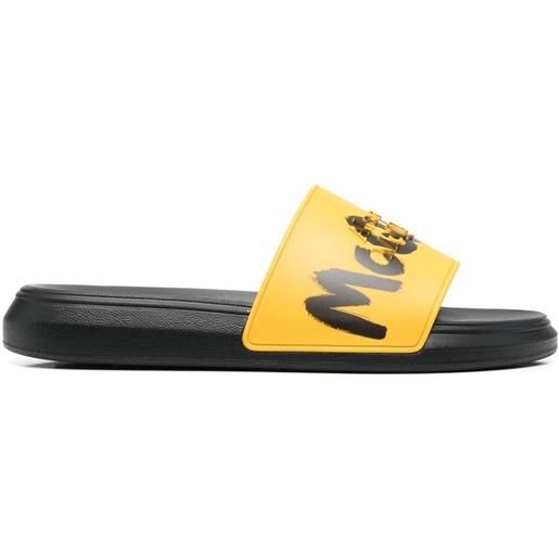 Alexander McQueen sandali slides con logo - giallo