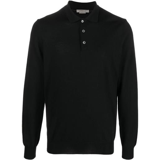 Corneliani polo a maniche lunghe - nero