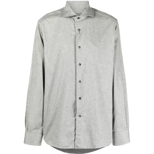 Corneliani camicia con colletto alla francese - grigio