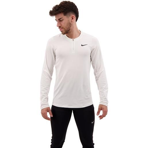 Nike court dri fit advantage long sleeve t-shirt bianco s uomo