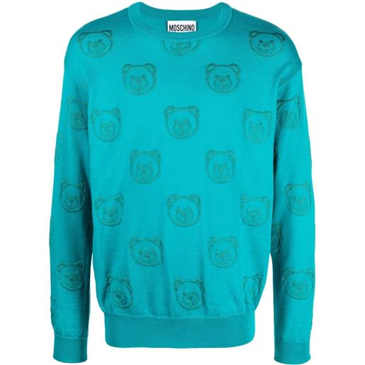 Moschino maglione con motivo teddy bear - blu