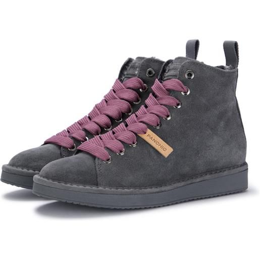 PANCHIC | sneakers alte con lacci a trama larga viola grigio