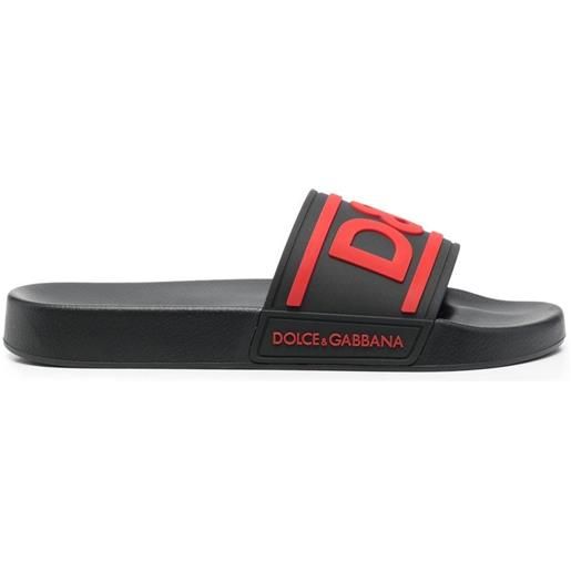 Dolce & Gabbana sandali con logo goffrato - nero