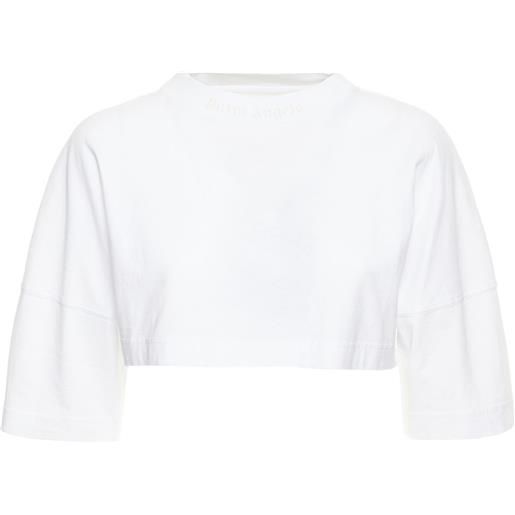 PALM ANGELS t-shirt oversize cropped con logo