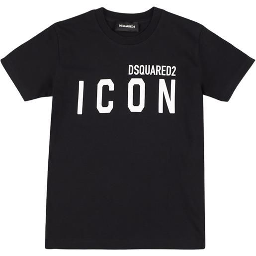 DSQUARED2 t-shirt icon in jersey di cotone con stampa