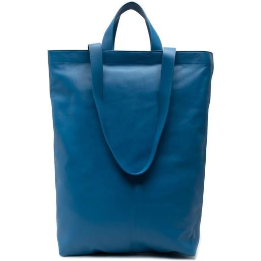 Marsèll borsa tote con logo goffrato grande - blu