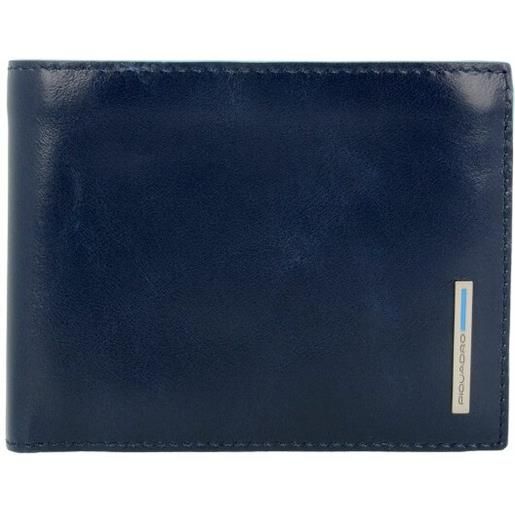 Piquadro portafoglio quadrato in pelle blu 12,5 cm blu