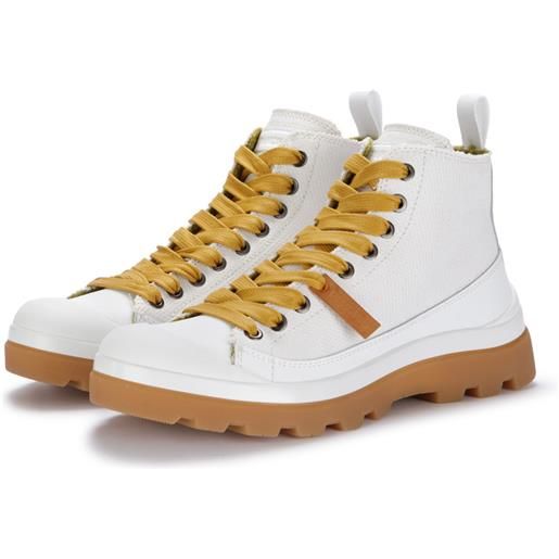 PANCHIC | sneakers alte con lacci gialli bianco