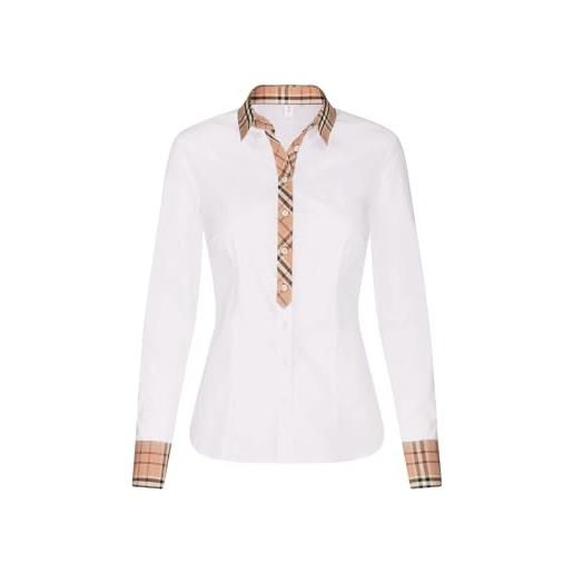 Seidensticker city-bluse 1/1-lang camicetta, bianco (white 01), 34 donna
