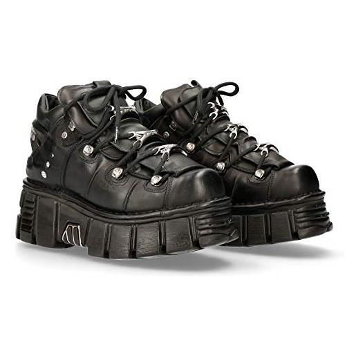 New rock scarpe da piattaforma con lacci uomo nero tower iconic black men m. 106-c66 stivali 44