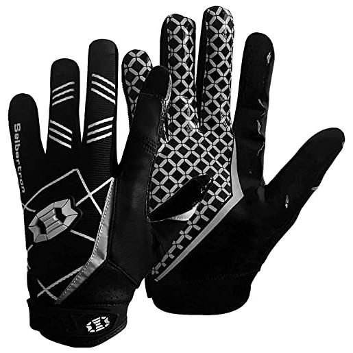 Seibertron pro 3.0 elite ultra-stick sports receiver gloves/guanti da football americano pro ricevitore gioventù e adulti (rosso, m)