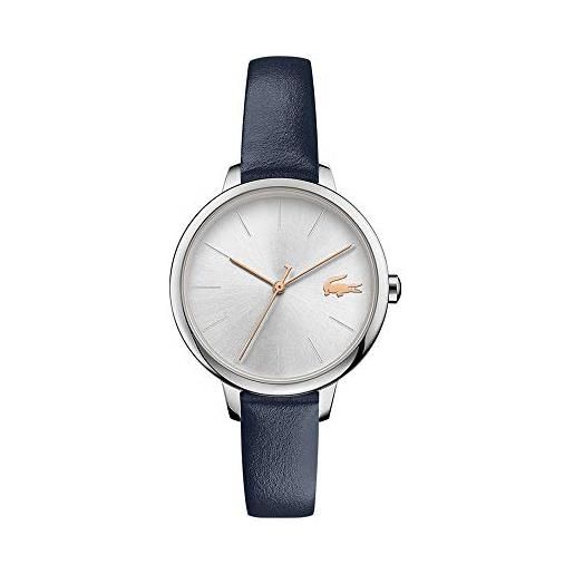 Lacoste orologio analogico al quarzo da donna con cinturino in pelle blu - 2001100