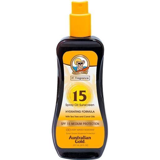 AUSTRALIAN GOLD spray oil sunscreen spf15 olio solare con carotene 237 ml