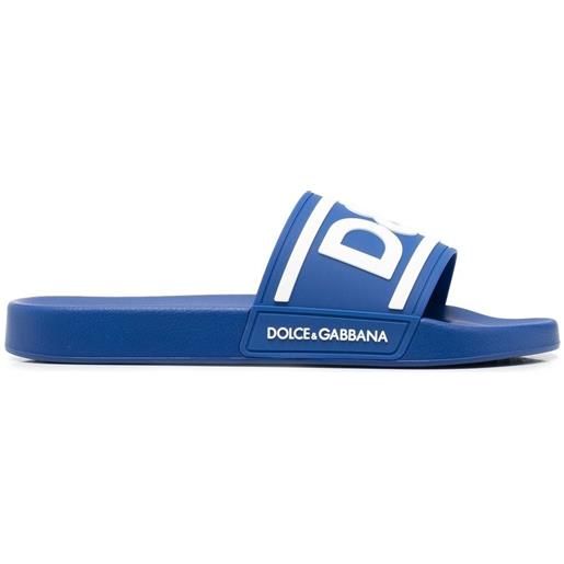 Dolce & Gabbana sandali slides con stampa - blu