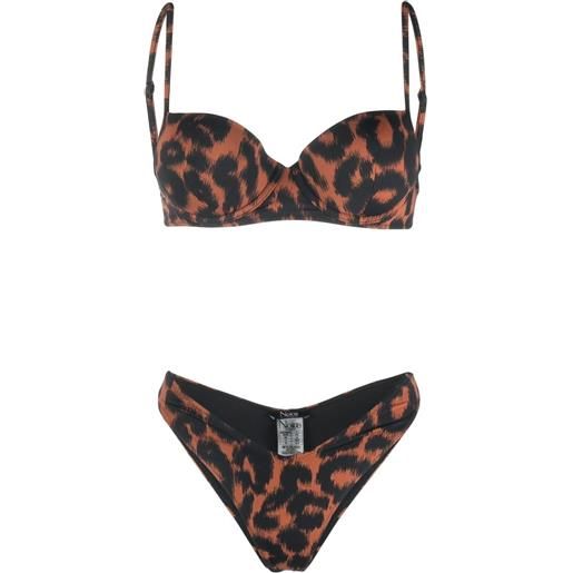 Noire Swimwear set bikini leopardato - nero