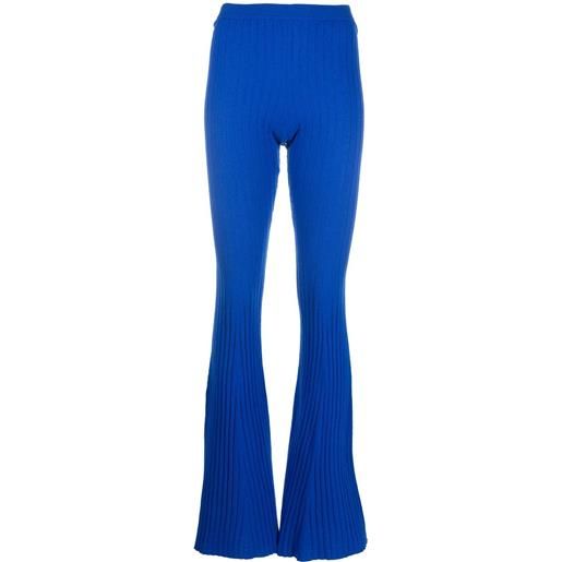 Versace pantaloni svasati a coste - blu