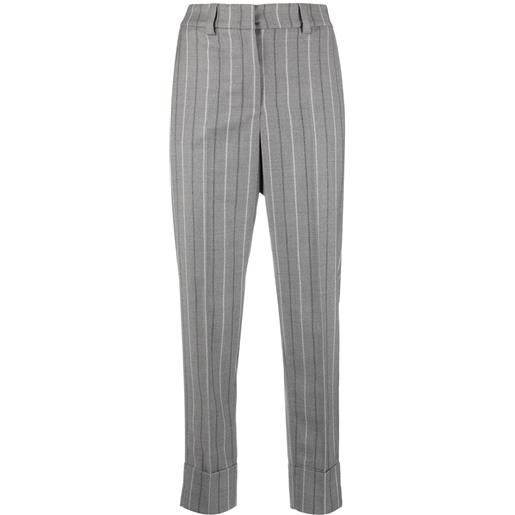 Peserico pantaloni slim a righe - grigio