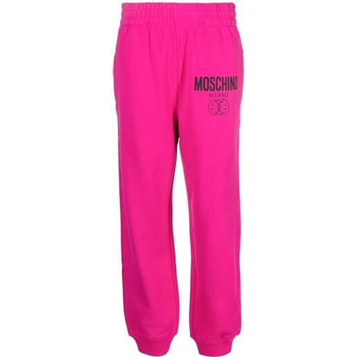 Moschino pantaloni sportivi con stampa - rosa