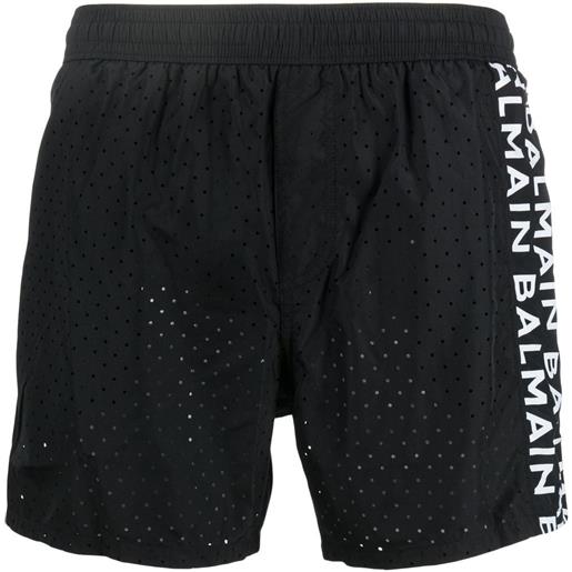 Balmain shorts sportivi con stampa - nero