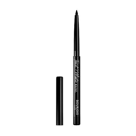 Bourjois, kajal twist'matic, matita occhi e eyeliner 2 in 1, lunga durata, formula waterproof, 01 char'khol