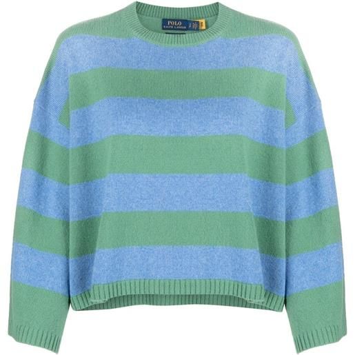 Polo Ralph Lauren maglione corto a righe - blu