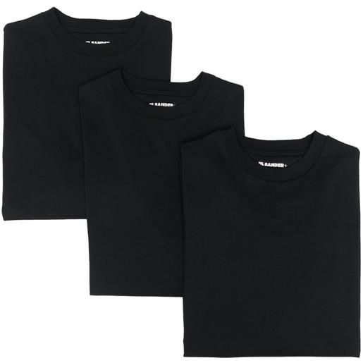 Jil Sander set di 3 t-shirt a maniche lunghe - nero