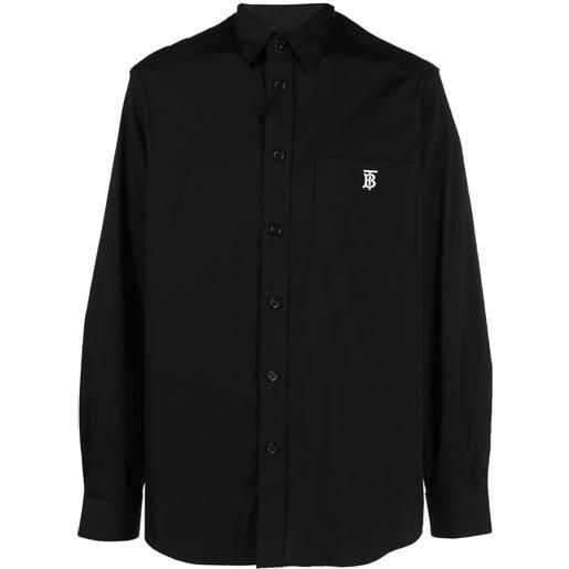 Burberry camicia con ricamo - nero