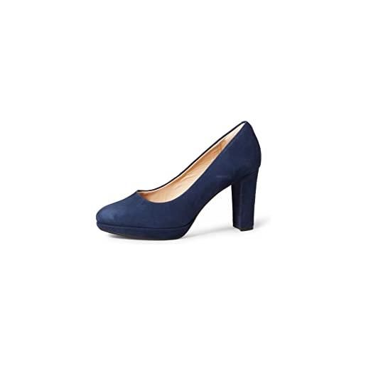 Clarks kendra sienna, scarpe con tacco, donna, blu (dark blue suede leather), 40 eu
