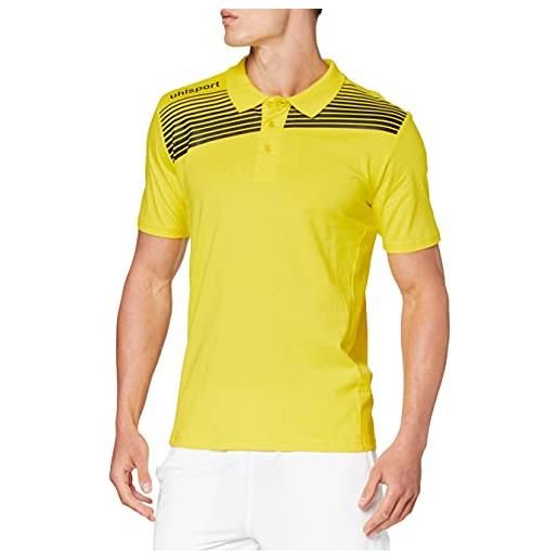 uhlsport uomo lega 2.0 polo shirt maglietta, uomo, 100213804, giallo limone/nero, l