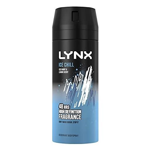 Lynx - deodorante spray ice chill da uomo, confezione da 6 pezzi, 150 ml