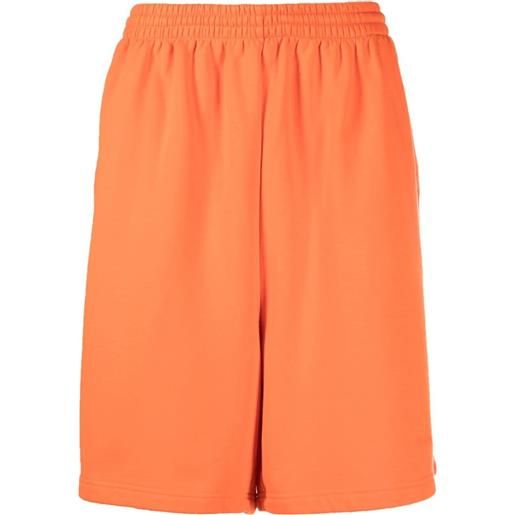 Balenciaga shorts sportivi con ricamo - arancione