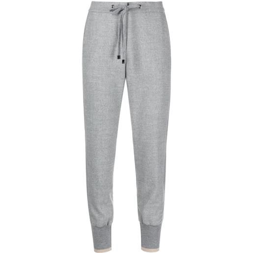 Peserico pantaloni sportivi con dettaglio a righe - grigio
