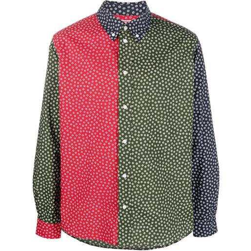 Kenzo camicia con design color-block - verde
