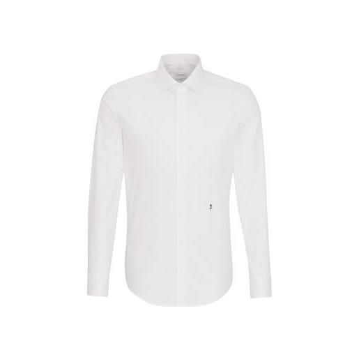 Seidensticker uomo 676550 camicia business, bianco (white 01), 40