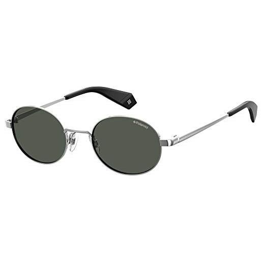 Polaroid pld 6066/s, occhiali da sole unisex - adulto, nero (79d/m9 silver black), 51