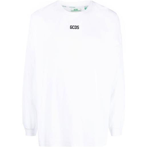 Gcds t-shirt a maniche lunghe con stampa - bianco