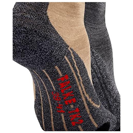 Falke tk2 explore 2-pack m so lana filo funzionale spessi antivesciche confezione di 2 paia, calzini da escursionismo uomo, multicolore (sortiment 0020), 42-43