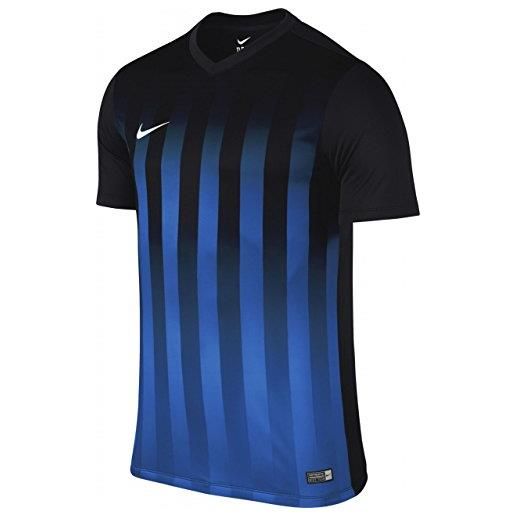 Nike - maglia da bambino striped division ii ss jersey youth, bambini, maglietta, 725976-011, nero/blu royal/bianco, s