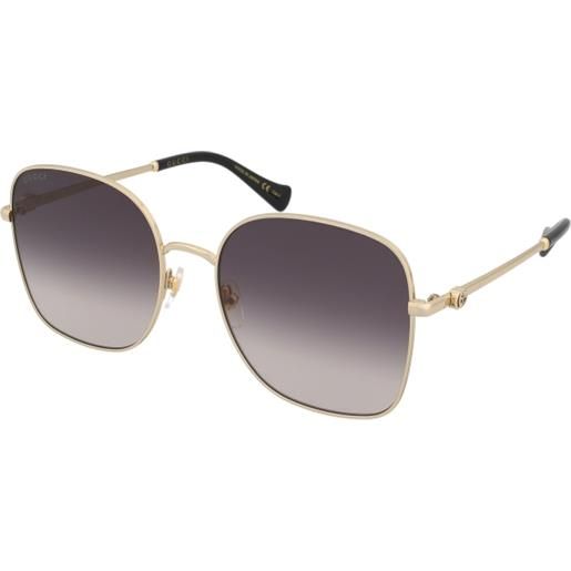 Gucci gg1143s 001 | occhiali da sole graduati o non graduati | prova online | metallo | oversize, quadrati | oro | adrialenti
