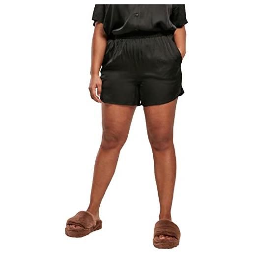 Urban classics pantaloncini donna eleganti in raso a vita alta, shorts donna con elastico in vita, disponibili in diversi colori taglie xs - xxl