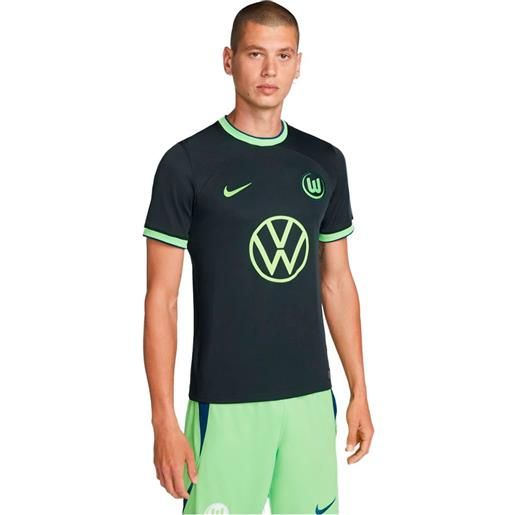 Nike vfl wolfsburg dri fit stadium away 22/23 short sleeve t-shirt verde m