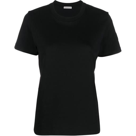 Moncler t-shirt con applicazione logo - nero