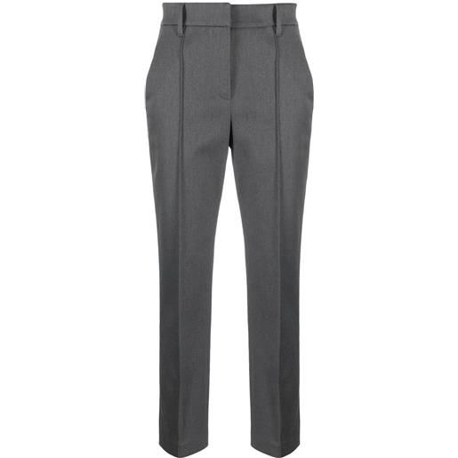 Brunello Cucinelli pantaloni crop con pieghe - grigio