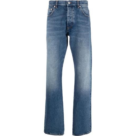 Heron Preston jeans dritti con effetto schiarito - blu