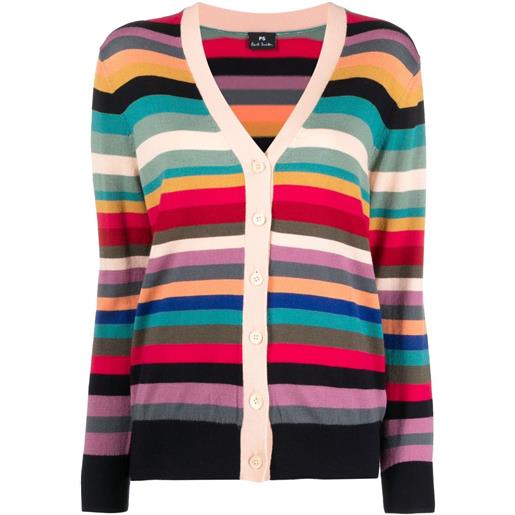PS Paul Smith cardigan a righe - nero