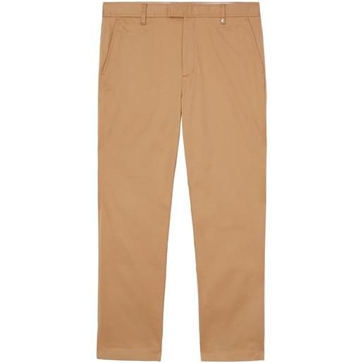 Burberry pantaloni sartoriali con ricamo - marrone