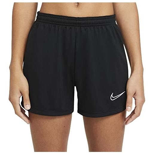 Nike women's academy 21 short pantaloncini, nero/bianco/bianco, xxs donna
