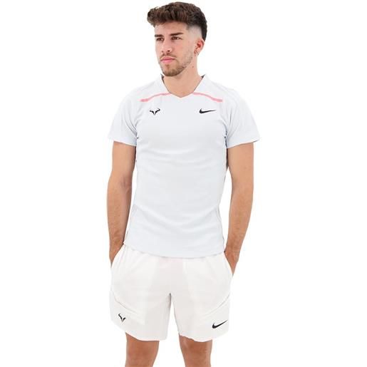 Nike court dri fit advantage rafa short sleeve t-shirt bianco s uomo