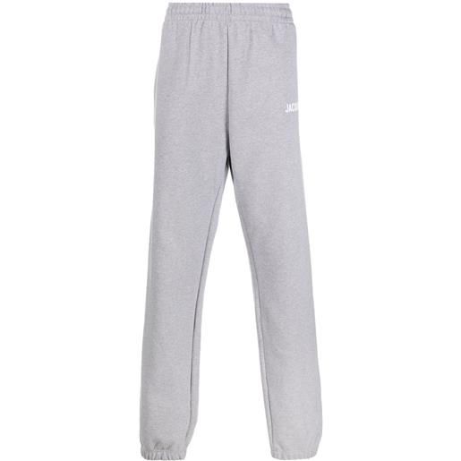 Jacquemus pantaloni sportivi con stampa - grigio